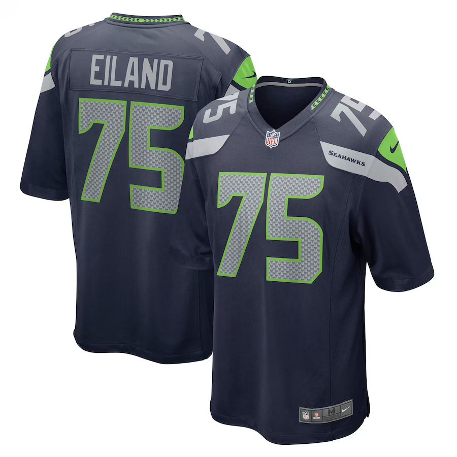 Men Seattle Seahawks 75 Greg Eiland Nike College Navy Game NFL Jersey